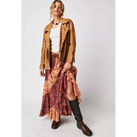 Free People Dresses & Skirts - FREE PEOPLE Jackie Maxi Skirt / Brick Combo NWT 104